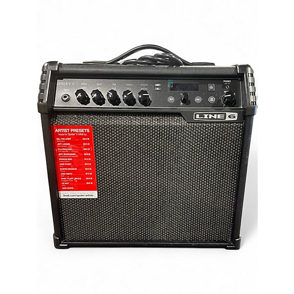 Used Line 6 Spider V 30 MKII 30W 1x8 Guitar Combo Amp Black Guitar Combo Amp