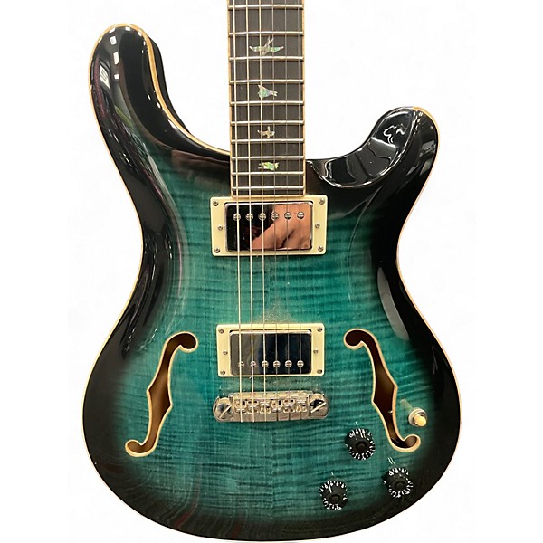 Used PRS SE Hollowbody II Piezo Peacock Blue Hollow Body Electric Guitar