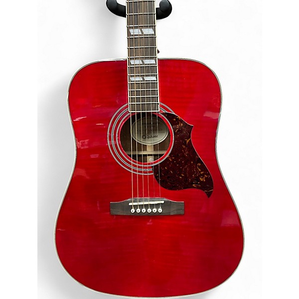 Used Epiphone Hummingbird Artist Red Acoustic Guitar