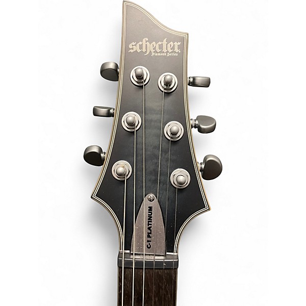 Used Schecter Guitar Research C1 Platinum Trans Black Solid Body Electric Guitar