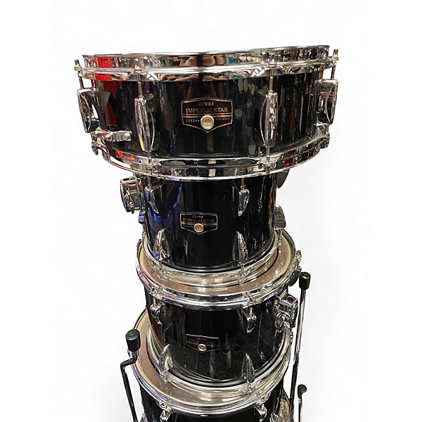 Used TAMA 6 Piece Imperialstar Hairline Black Drum Kit