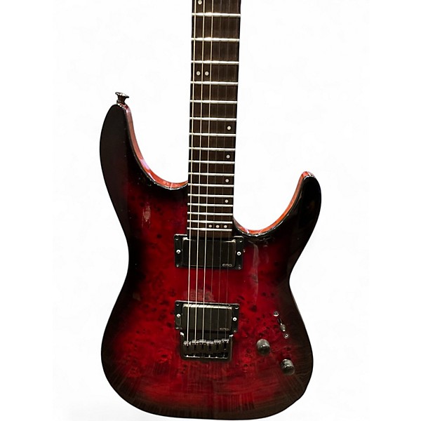 Used Schecter Guitar Research CR-6 Crimson Red Burst Solid Body Electric Guitar