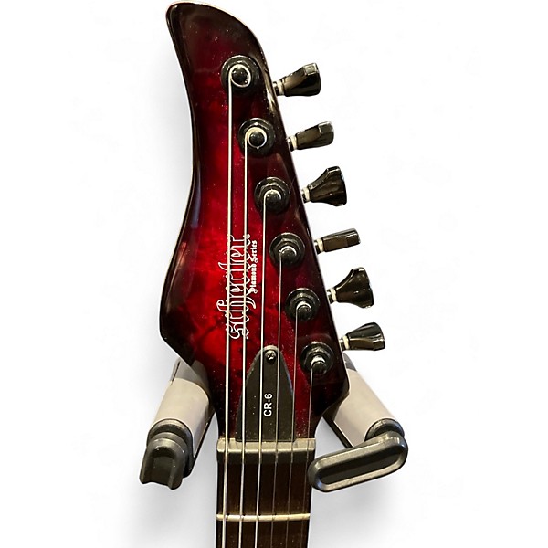 Used Schecter Guitar Research CR-6 Crimson Red Burst Solid Body Electric Guitar