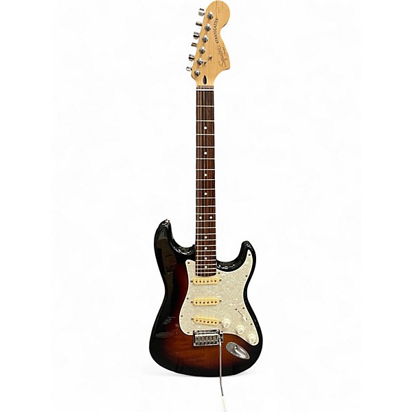 Used 2007 Squier Deluxe Stratocaster 2 Color Sunburst Solid Body Electric Guitar