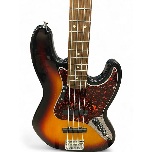 Used Fender Mexican Jazz Bass (upgraded with EMGS) 2 Color Sunburst Electric Bass Guitar