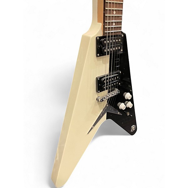 Used Dean Michael Schenker MS ST Flying V Black & White Solid Body Electric Guitar