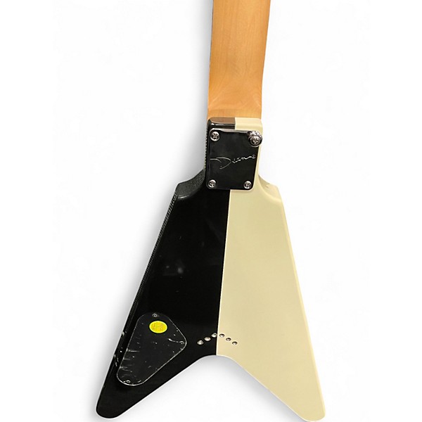 Used Dean Michael Schenker MS ST Flying V Black & White Solid Body Electric Guitar