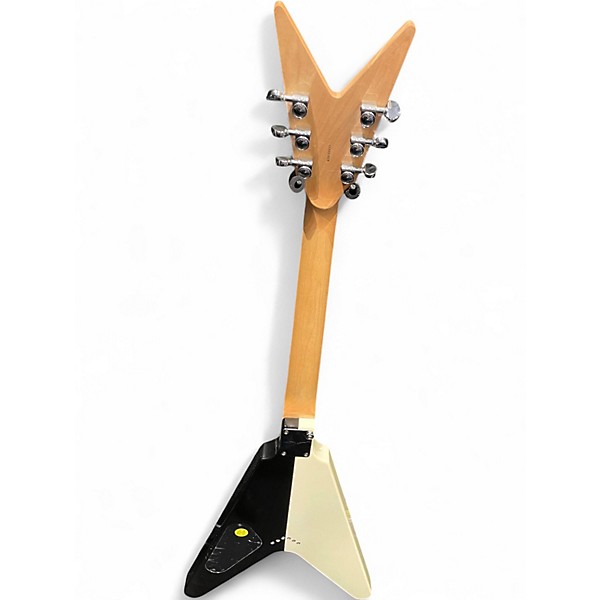 Used Dean Michael Schenker MS ST Flying V Black & White Solid Body Electric Guitar