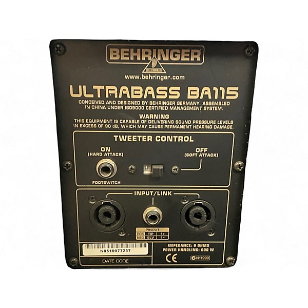 Used Behringer ULTRABASS BA115 Bass Cabinet