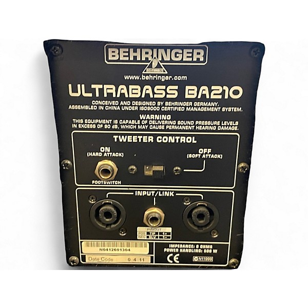 Used Behringer Ultrabass BA210 500W Bass Cabinet