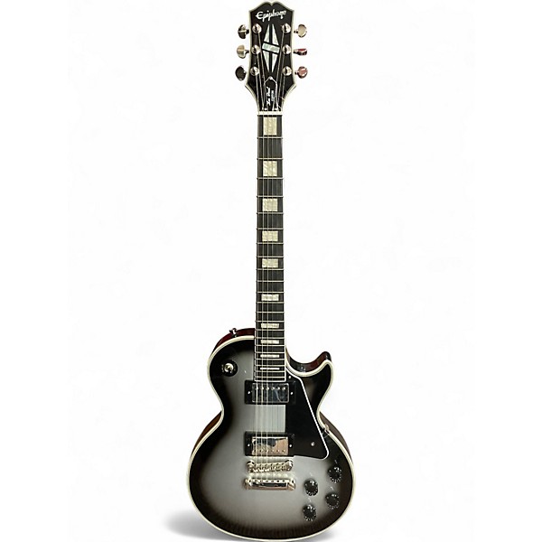 Used Epiphone Les Paul Custom Silver Burst Solid Body Electric Guitar