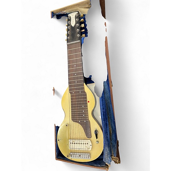Vintage 1940s Eddie Alkire E HARP Cream Lap Steel