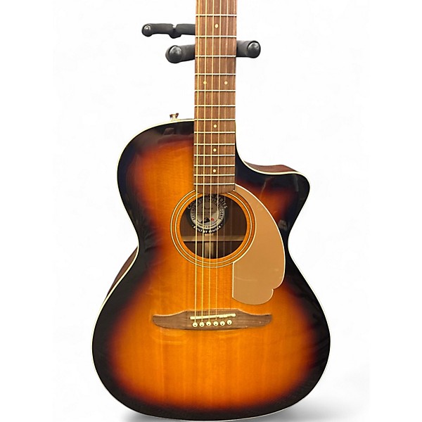 Used Fender Newporter Player 2 Tone Sunburst Acoustic Electric Guitar