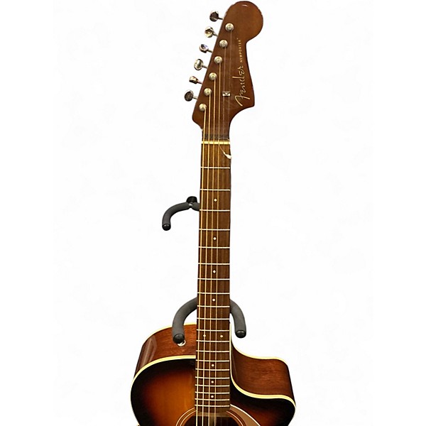 Used Fender Newporter Player 2 Tone Sunburst Acoustic Electric Guitar