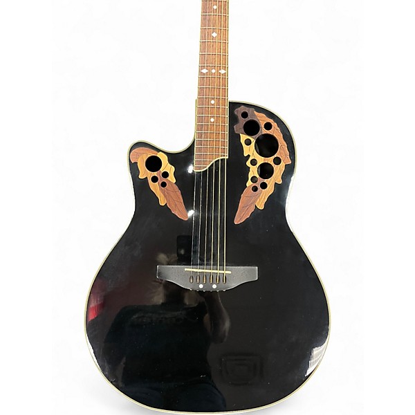 Used Ovation CS247 Celebrity Left-Handed Black Acoustic Electric Guitar