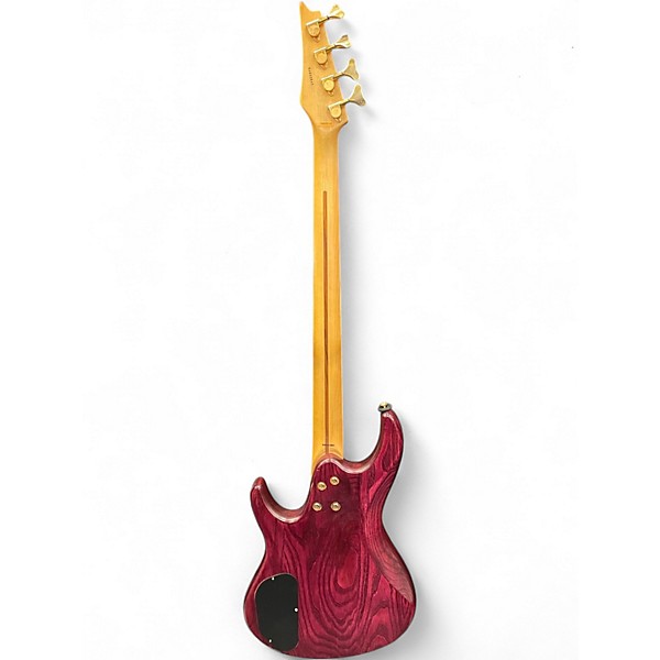 Used Ibanez TRB200-LS Trans Red Electric Bass Guitar