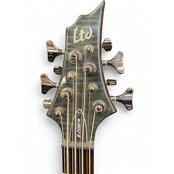 Used ESP LTD B208FM 8 String Trans Black Electric Bass Guitar