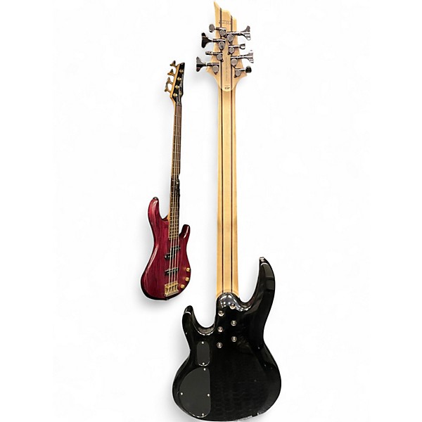Used ESP LTD B208FM 8 String Trans Black Electric Bass Guitar