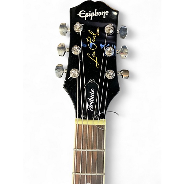Used Epiphone Les Paul Tribute Plus Black Solid Body Electric Guitar