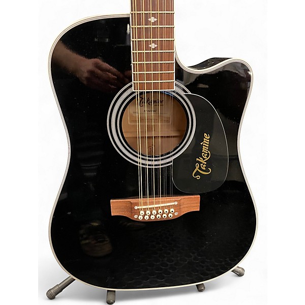 Used Takamine EF381SC Black 12 String Acoustic Electric Guitar