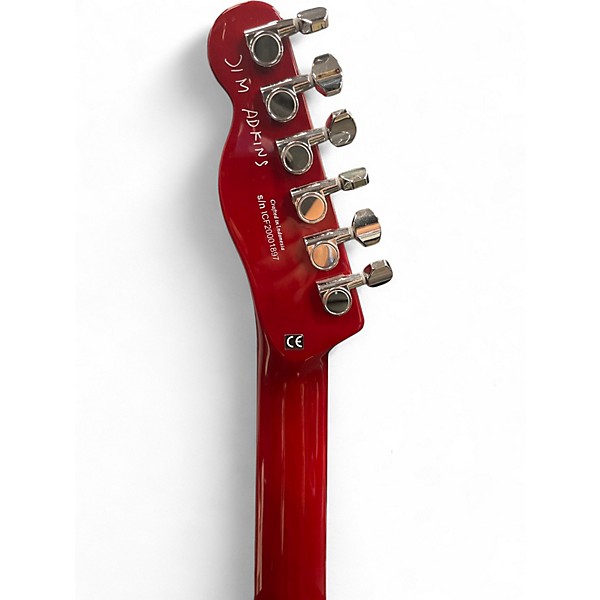 Used Fender JA90 Jim Adkins Thinline Telecaster Crimson Red Transparent Hollow Body Electric Guitar