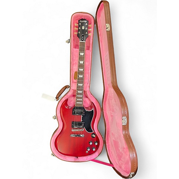 Used 2022 Epiphone Inspired by Gibson 61 Reissue SG Les Paul Satin Cherry Red Solid Body Electric Guitar