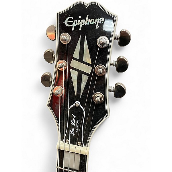 Used Epiphone Les Paul Custom silver burst Solid Body Electric Guitar