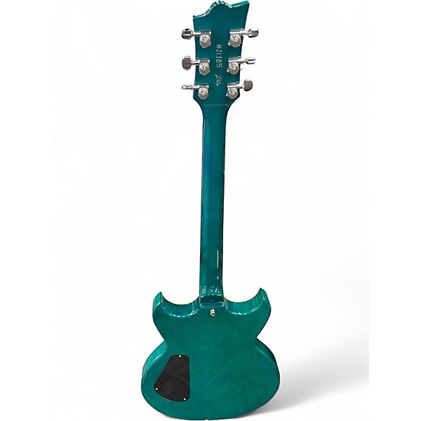 Used Reverend Manta Ray Flametop Turquoise Hollow Body Electric Guitar