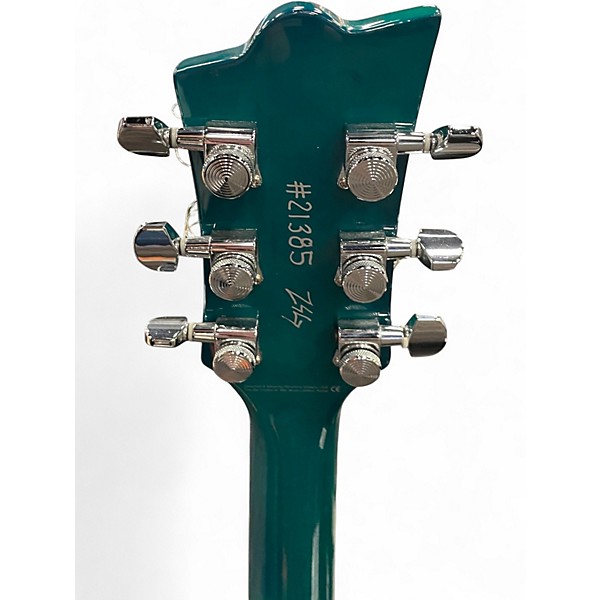 Used Reverend Manta Ray Flametop Turquoise Hollow Body Electric Guitar