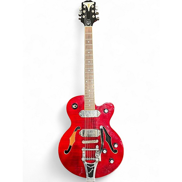 Used Epiphone Wildkat with Bigsby Wine Red Hollow Body Electric Guitar