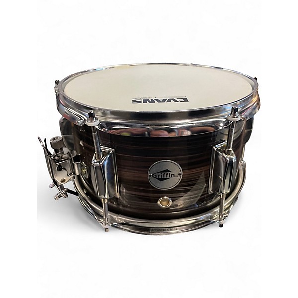 Used Griffin 10in POPCORN SNARE GRAY PURPLE STRIPE Drum
