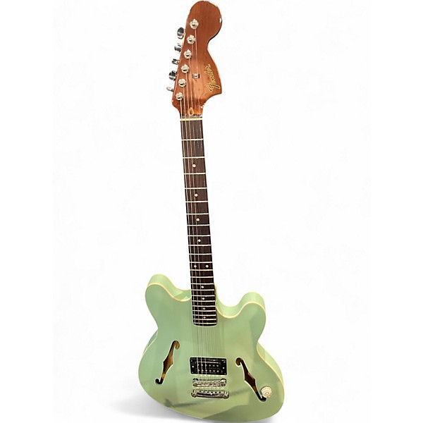 Used Fender Tom DeLonge Starcaster Surf Green Hollow Body Electric Guitar