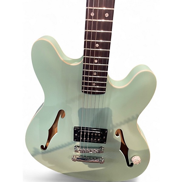 Used Fender Tom DeLonge Starcaster Surf Green Hollow Body Electric Guitar