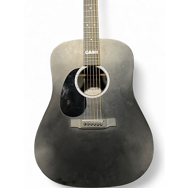 Used Martin DX Johnny Cash Left Handed Black Acoustic Electric Guitar