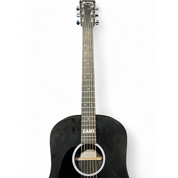 Used Martin DX Johnny Cash Left Handed Black Acoustic Electric Guitar