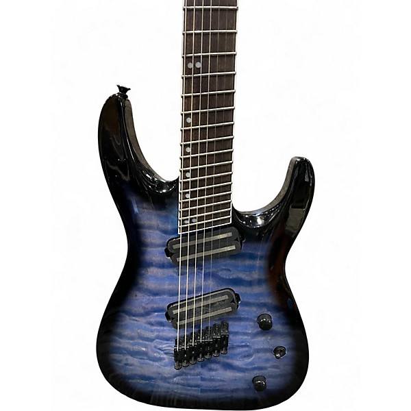 Used Jackson SLATX7Q MS 7 Trans Blue Burst Solid Body Electric Guitar