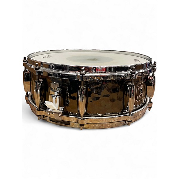 Used Gretsch Drums 14X5.5 Hammered Black Steel Snare Black Drum