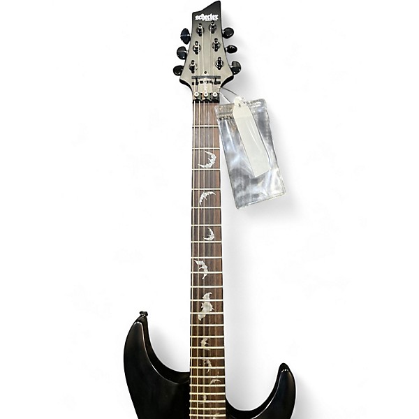 Used Schecter Guitar Research Damien 6 FR Black Solid Body Electric Guitar