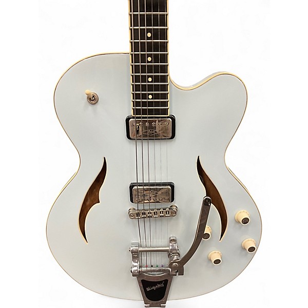 Used Hofner Verythin Single Cutaway Sky Blue Hollow Body Electric Guitar