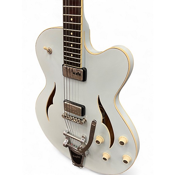Used Hofner Verythin Single Cutaway Sky Blue Hollow Body Electric Guitar