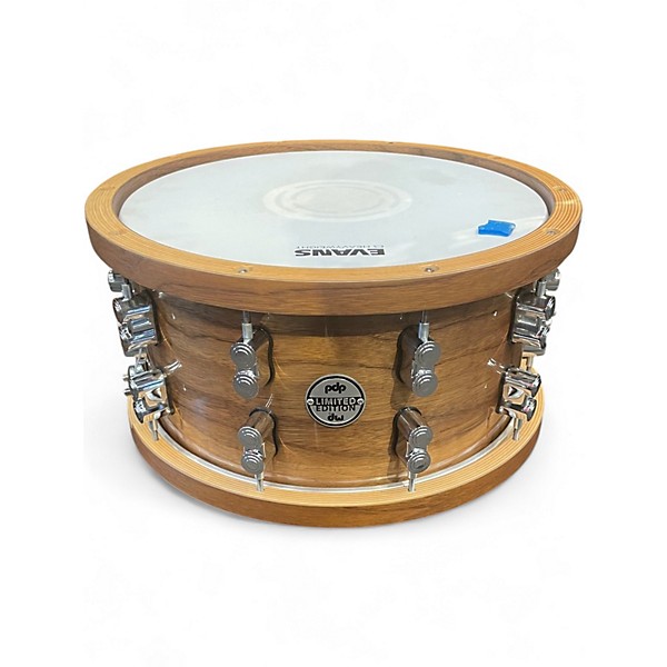 Used PDP by DW 14X7.5 Limited Edition Dark Stain Maple and Walnut Snare w Wood ho Dark Stain Drum