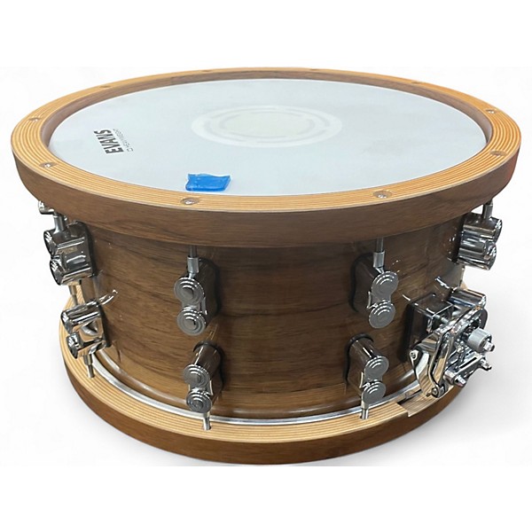 Used PDP by DW 14X7.5 Limited Edition Dark Stain Maple and Walnut Snare w Wood ho Dark Stain Drum