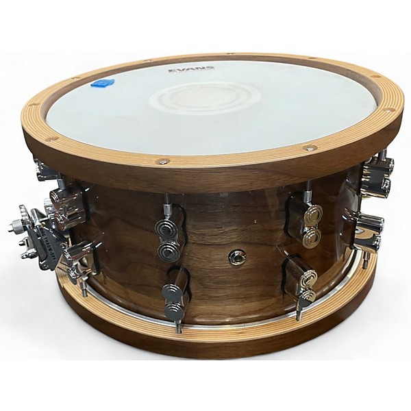 Used PDP by DW 14X7.5 Limited Edition Dark Stain Maple and Walnut Snare w Wood ho Dark Stain Drum