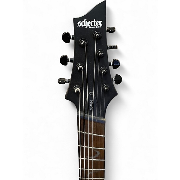 Used Schecter Guitar Research Damien 7 Multi Scale Black Solid Body Electric Guitar