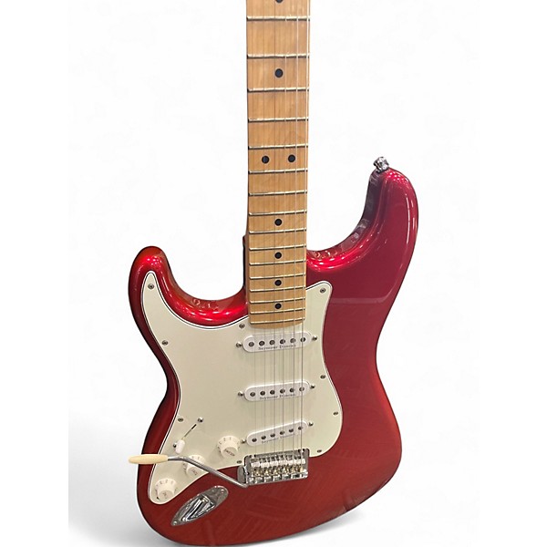 Used Fender Player Stratocaster Left Handed Candy Apple Red Solid Body Electric Guitar