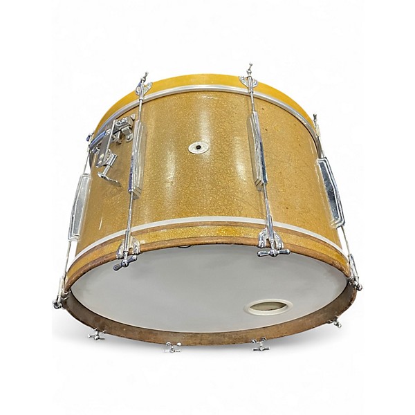 Vintage 1949 Ludwig 3 Piece 1949 DRUM KIT WHITE OVAL ELKHART BADGES GOLD SPARKLE Drum Kit