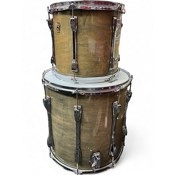 Used Ludwig 3 Piece 80s Keystone Emerald Gloss Natural Drum Kit
