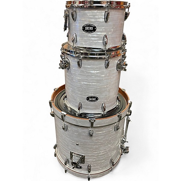 Used Jjrums 3 Piece Pure Bubinga Pearl White Drum Kit