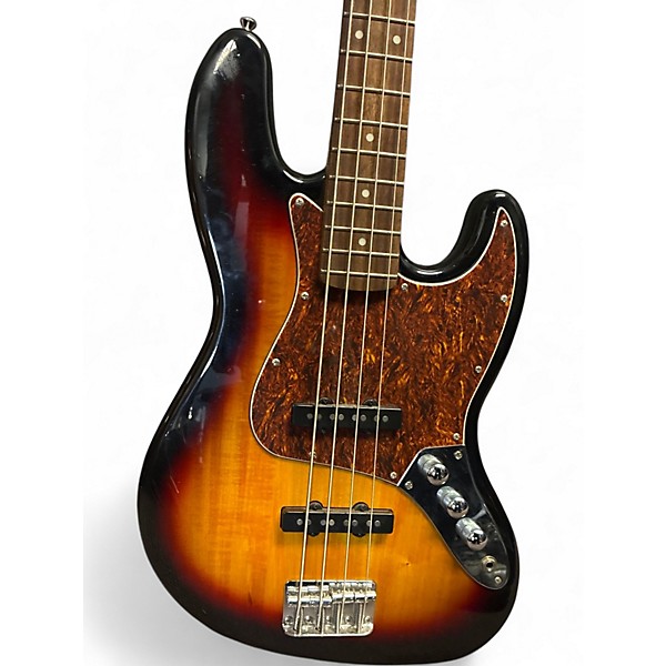 Used 2010s Squier Jazz Bass 2 Tone Sunburst Electric Bass Guitar