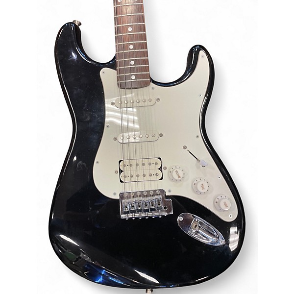 Used 2002 Squier Affinity Stratocaster Black Solid Body Electric Guitar